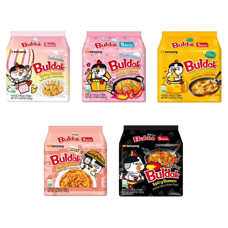 Buldak Creamy Mix, 5 Packs (Cream Carbonara, Carbonara, Cheese, Rosé, Original)